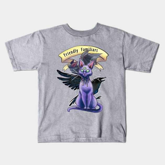 Friendly Familiars Kids T-Shirt by swinku